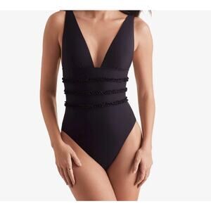 Mimi Flamingo Sonny One Piece NEW black swimsuit 14